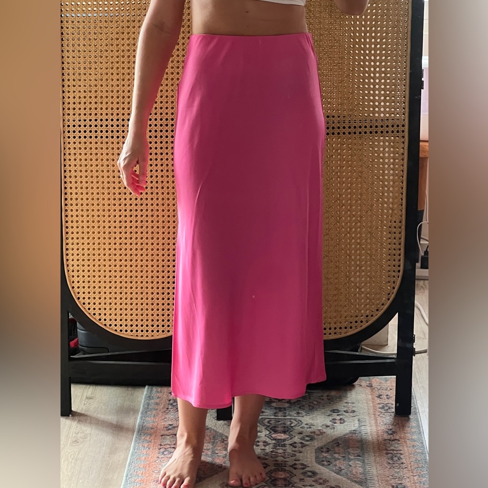Vibrant Pink Slip Maxi Skirt